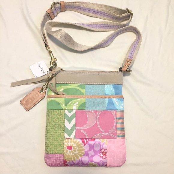 coach pastel patchwork purse